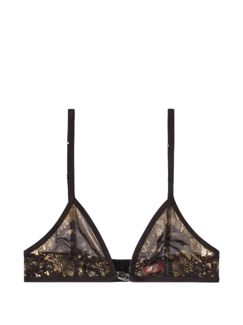 Diesel stretch-tulle bra with metallic effect Black A177380DDBS