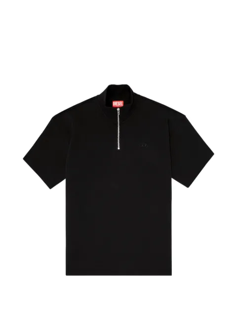 Diesel short-sleeve half-zip sweatshirt in light scuba Black A227400PLDW