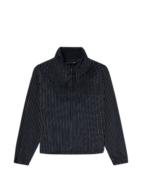 Diesel pinstripe Phoenix-embroidered jacket Blue A227010NJCA