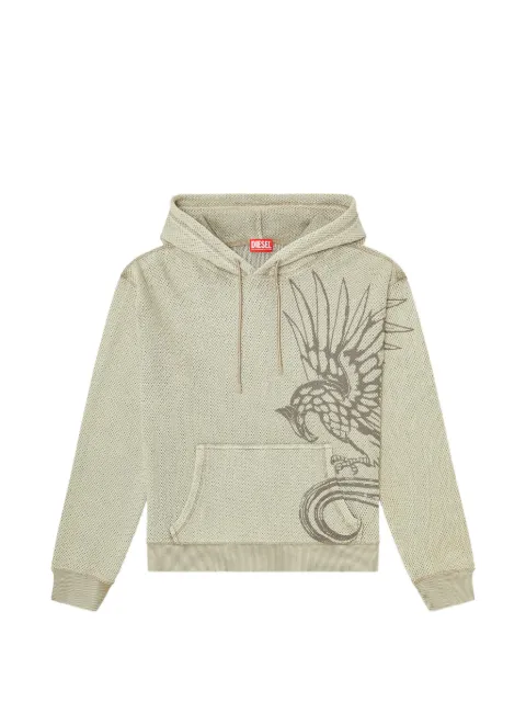 Diesel hoodie in textured cotton mesh Neutrals A222260PLDH