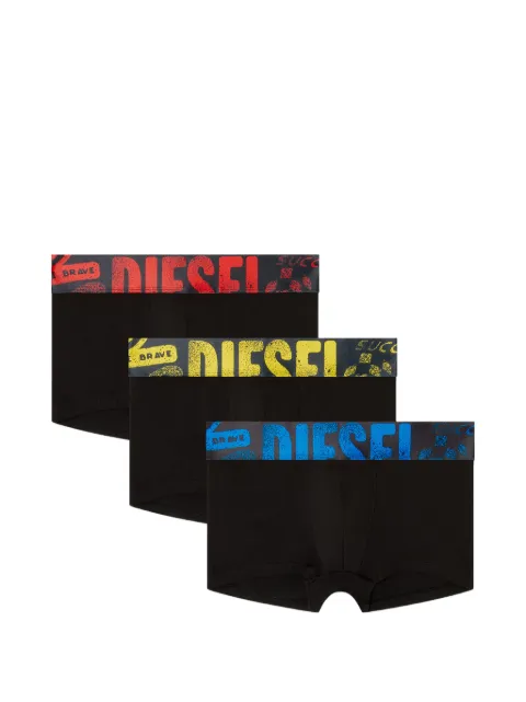 Diesel logo-waistband cotton boxers (set of three) Black A153800PFBV