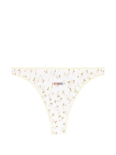 Diesel thong in cotton with all-over floral print White A225620TJBP