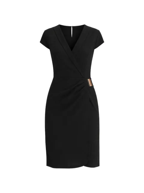 Morgan buckle-detail wrap mini dress Black RIXO