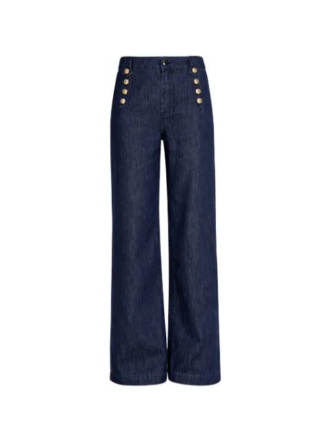 Gaudi button-embellished wide-leg jeans Blue 611BD26038