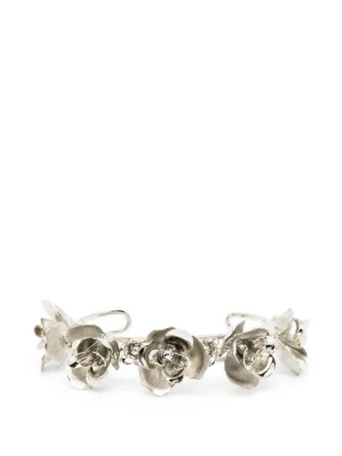 Jennifer Behr floral-embellished cuff bracelet Silver 111CU3