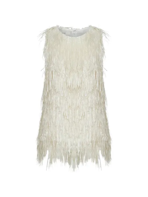 Co metallic fringe-trimmed top Neutrals 2248HRF