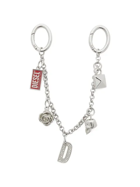 Diesel charm-embellished chain keyring Silver X10872P9132
