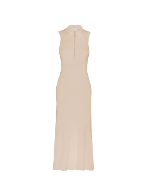 Victoria Beckham Mira zip-up midi dress Neutrals 1226KDR007282A