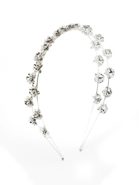Jennifer Behr flower-embellished double-band headband Silver 111BC5