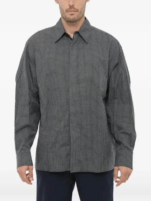 Ader Error checked long-sleeve cotton shirt Grey BMADSSSH0103CKCOCHECK