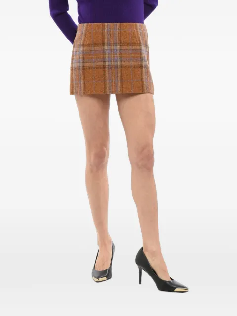 We11done check-pattern A-line mini skirt Orange WDSK322240WWOOR