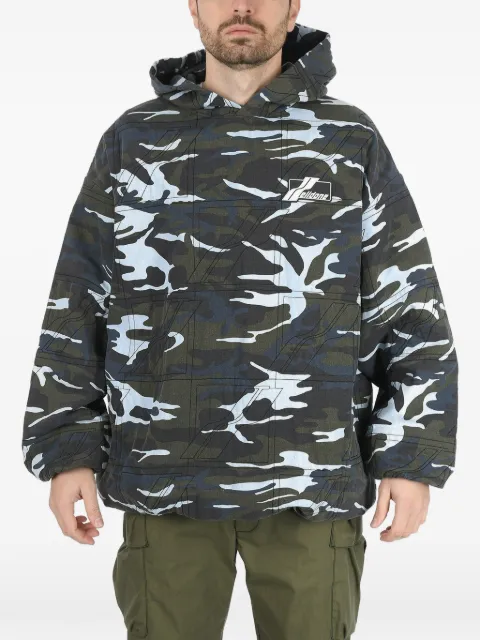 We11done camouflage logo-patch hoodie Green WDJP122015UKK