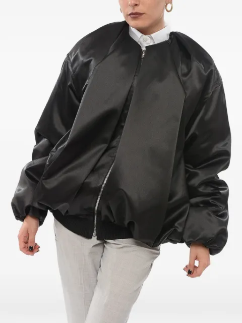 We11done draped satin bomber jacket Black WDJP322101UPLBK