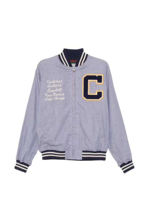 Whitesville letter-patch bomber jacket Blue WV15875125