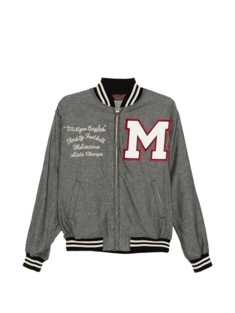 Whitesville letter-patch bomber jacket Grey WV15875119
