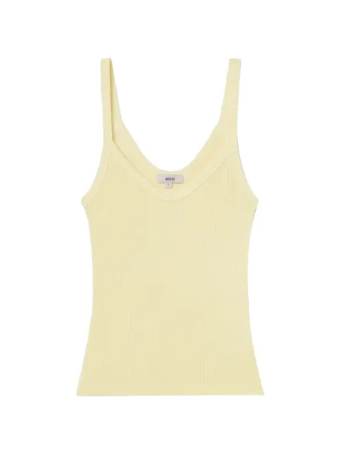 AGOLDE Jordan ribbed-knit scoop-neck tank top Yellow A73691260LEOP