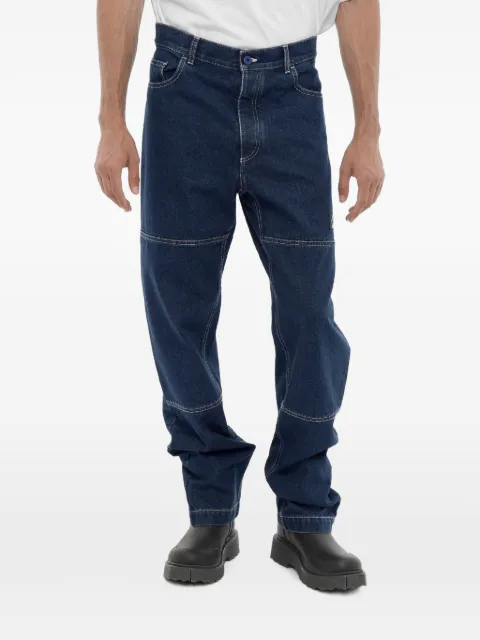COUNTY OF MILAN contrast-stitch regular-fit straight-leg jeans Blue CMYA030F23DEN0013400