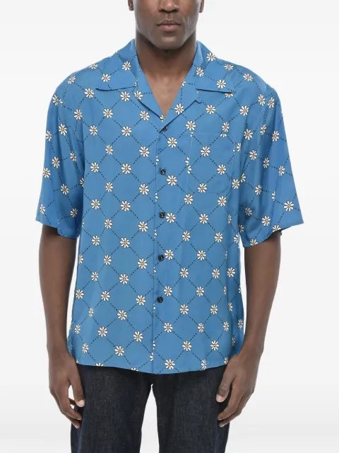 Marni floral-print bowling shirt Blue CUMU0213OUUTV894