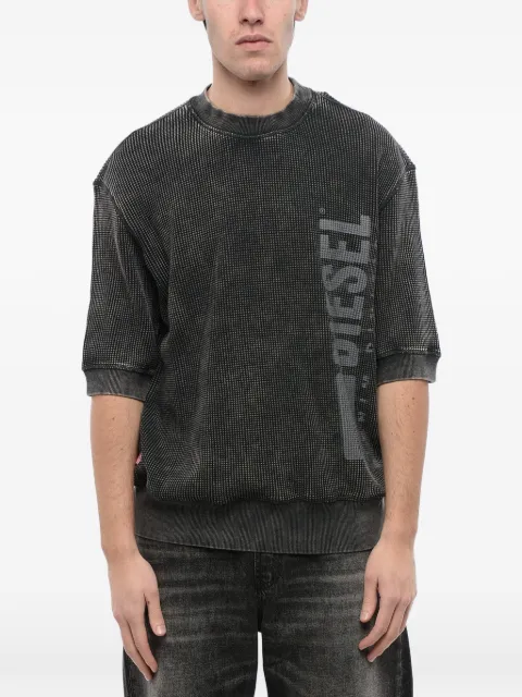 Diesel logo-print waffle-knit sweatshirt Grey A121630THAY