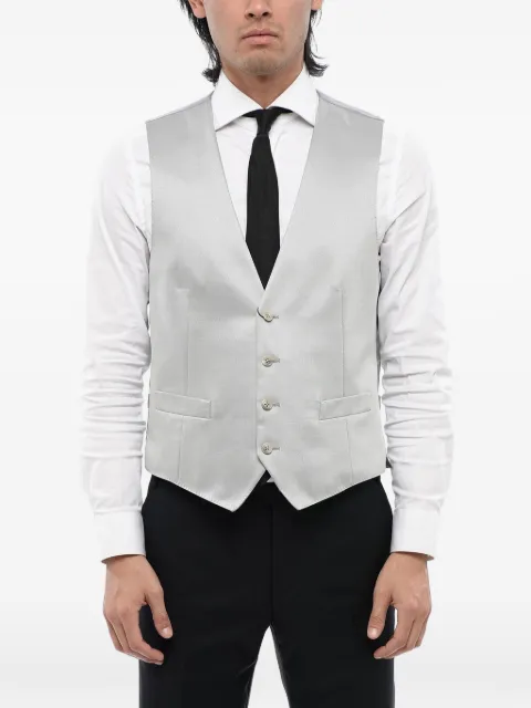Corneliani single-breasted jetted-pocket waistcoat Grey 85CZ630167179022