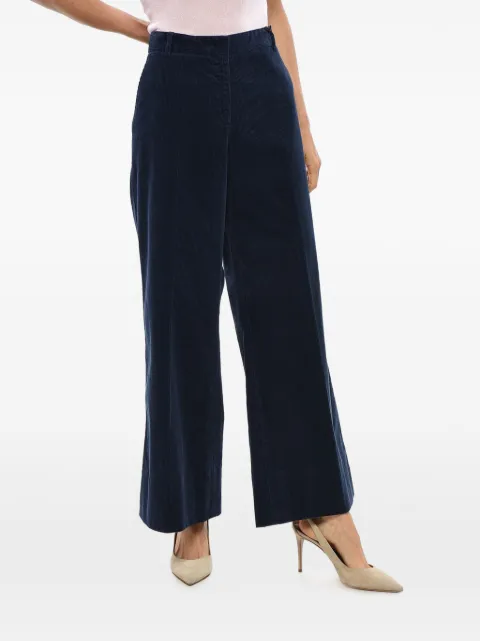 QL2 Melody ribbed-velour wide-leg trousers Blue MELODYD14776