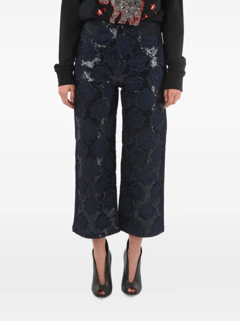 Diesel lace-overlay sequin-embellished jeans Blue 00SVNYBG8ML