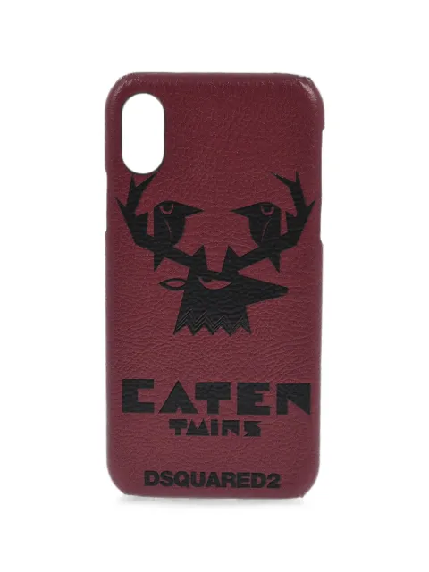 DSQUARED2 logo-print iPhone X phone case Red ITM006535801513