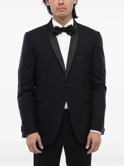 Corneliani Academy shawl-collar wool jacket Blue 8170888117263003