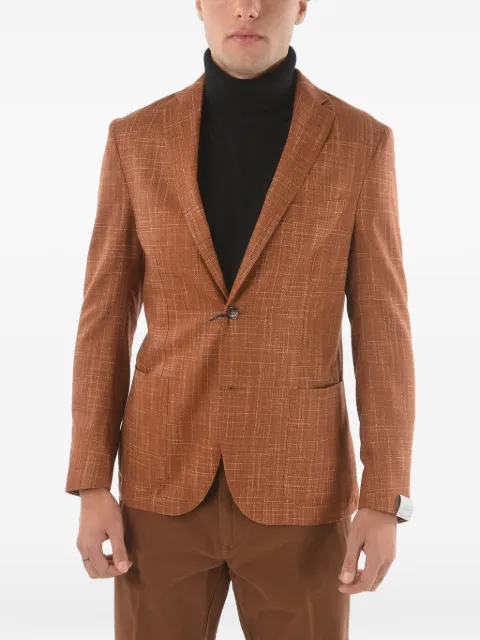Corneliani single-breasted silk blazer Brown 83XY739116330049