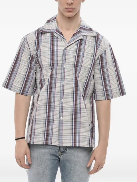 Marni checked short-sleeve shirt Neutrals CUMU0213OUTCY01