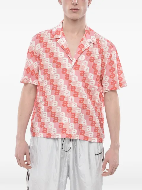Awake NY logo-detail short-sleeve shirt Pink AWKSP24TP005