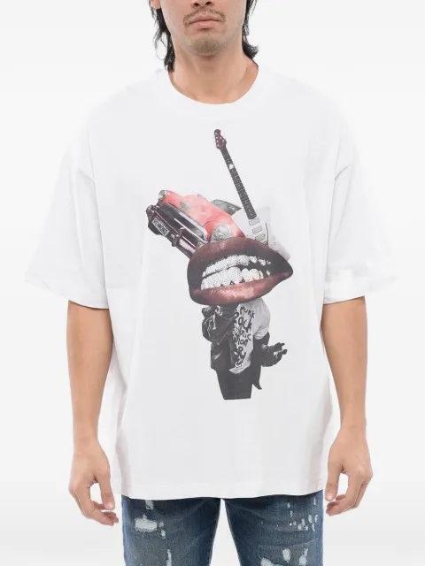 John Richmond rhinestone-embellished graphic-print T-shirt White RMP24005TS