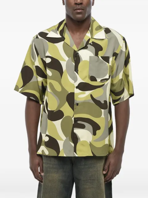 Marni abstract-pattern Bowling shirt Green CUMU0213OUUTV880CAV15