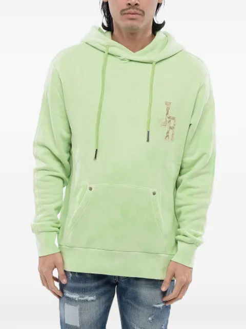 John Richmond embroidered logo brushed hoodie Green RMP24013FE