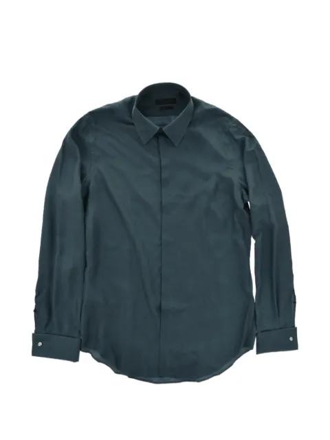 Corneliani slim-fit silk shirt Green 93P9009391906