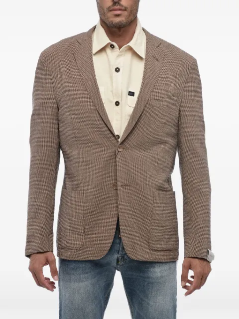 Corneliani hopsack-weave half-lined blazer Brown 85XY640118515031