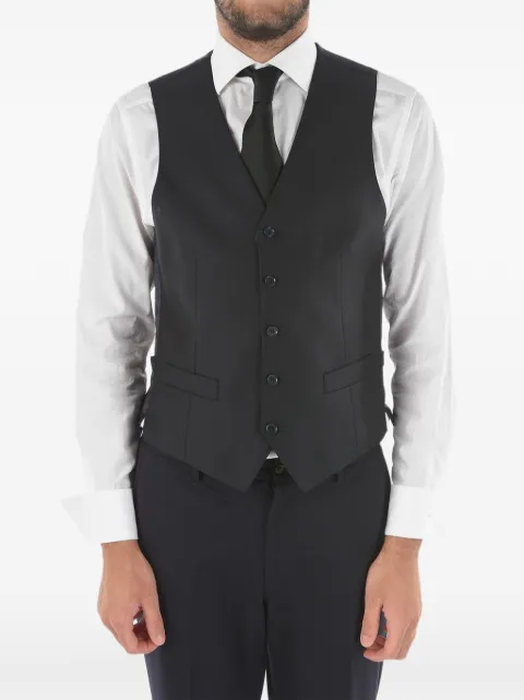 Corneliani single-breasted wool waistcoat Black 82CZ708868233001
