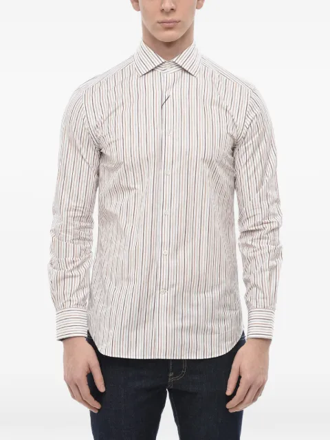 Corneliani striped cotton-poplin shirt White 84P1009811336036