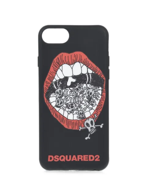 DSQUARED2 logo-print iPhone 8 Plus phone case Black ITM000755000001