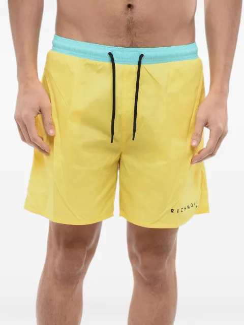 John Richmond logo-print drawstring swim shorts Yellow UMP24224COSUN
