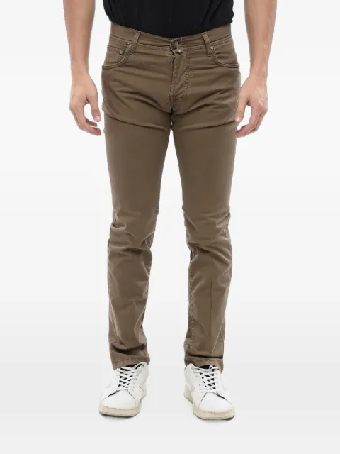 Corneliani five-pockets cotton trousers Brown 714JQ33120149030