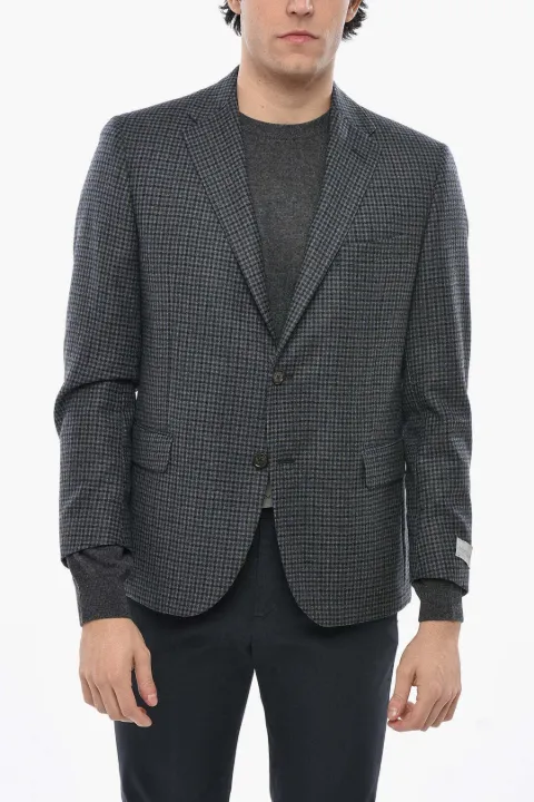 Corneliani Nino Danieli checked single-breasted blazer Blue 946R409436383015