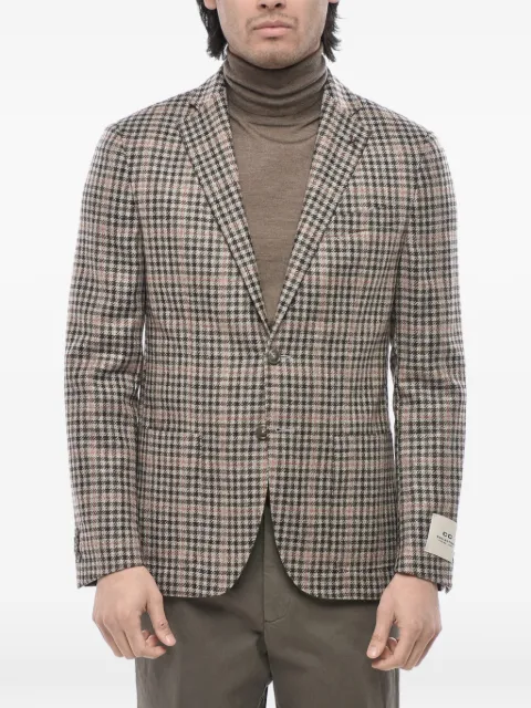 Corneliani gingham-check single-breasted jacket Brown 26XZ172636335031