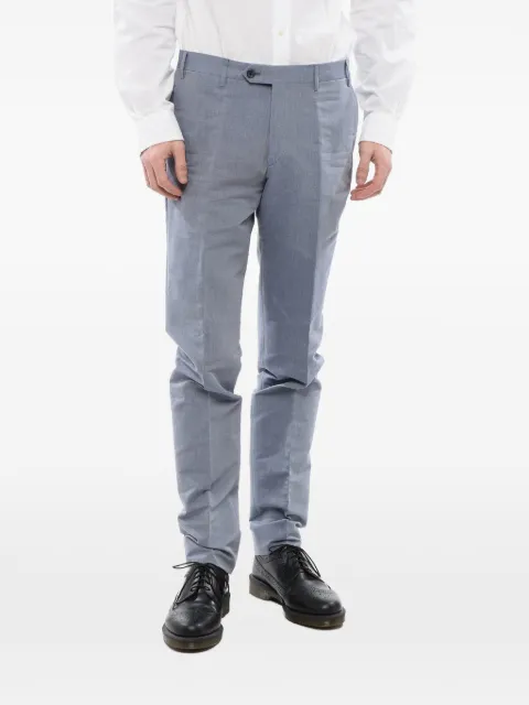 Corneliani cotton-piqué tailored trousers Grey 834R438284101008