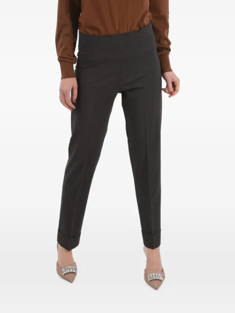 Avenue Montaigne checked turn-up trousers Grey F1564BROWNPLAID