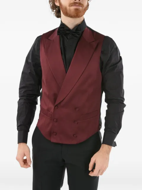 Corneliani double-breasted peak-lapel waistcoat Red 87CZ031167142040