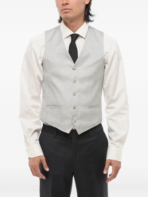 Corneliani polka-dot welt-pocket waistcoat Grey 77CZ506167165014