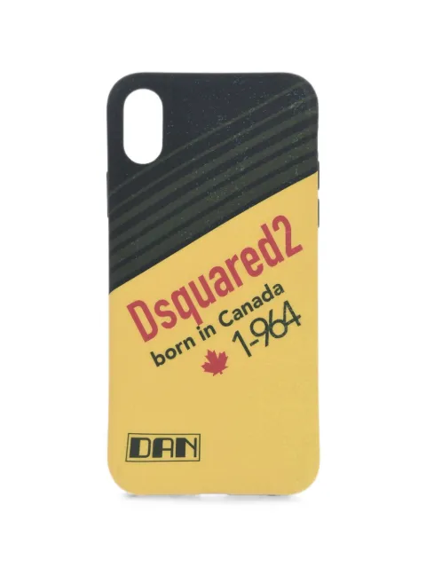 DSQUARED2 iPhone X logo-print case Yellow ITM008055000001