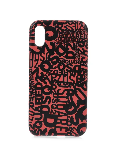 DSQUARED2 logo-print iPhone X phone case Red ITM008739203167