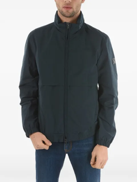 Woolrich logo-patch zip-up jacket Blue CFWOOU0221MRUT2051